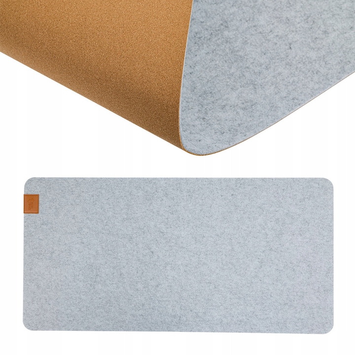 Mata de birou XXL Spacetronik, 100x50cm, filc PVC, antiderapant, gri deschis