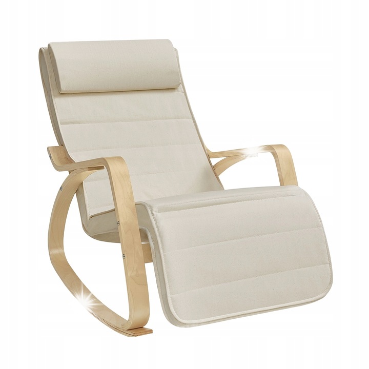 Spacetronik SPC-RIVA-01 hintaszék, állítható lábtartóval, bézs színű, mérete 84x55x121,5cm