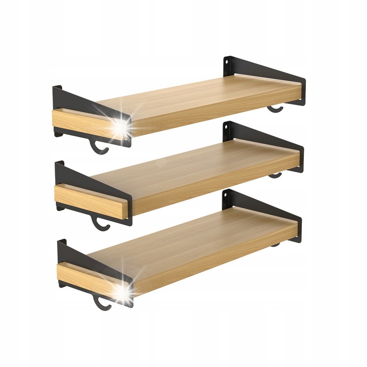 Spacetronik SPB-134L polckészlet, 3 db, 45x17x2,5cm, teherbírás 20kg, klón dekor szín