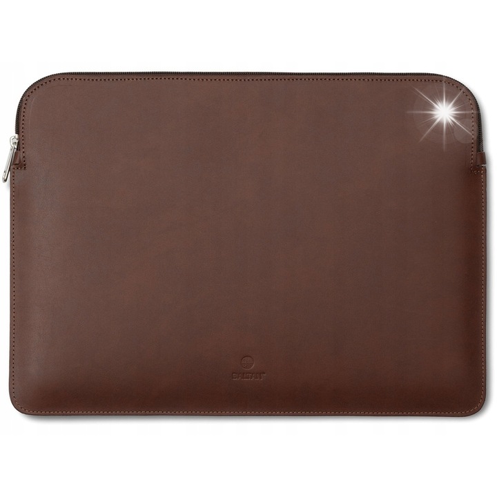 BALTAN Zip laptop tok Apple MacBook Air 15-höz, bőr, karcálló, sötétbarna, 380x280x20mm