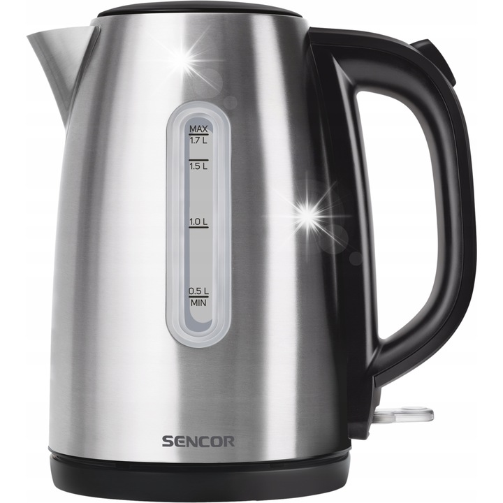 Fierbator electric Sencor SWK 2511BK 2,5L 2200W, design elegant, negru, 25,1x20x18,2cm