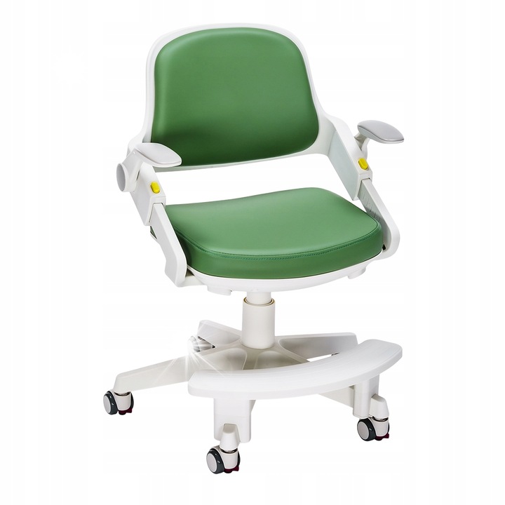 Офис стол Spacetronik, регулируем, въртящ се, зелен, еко кожа