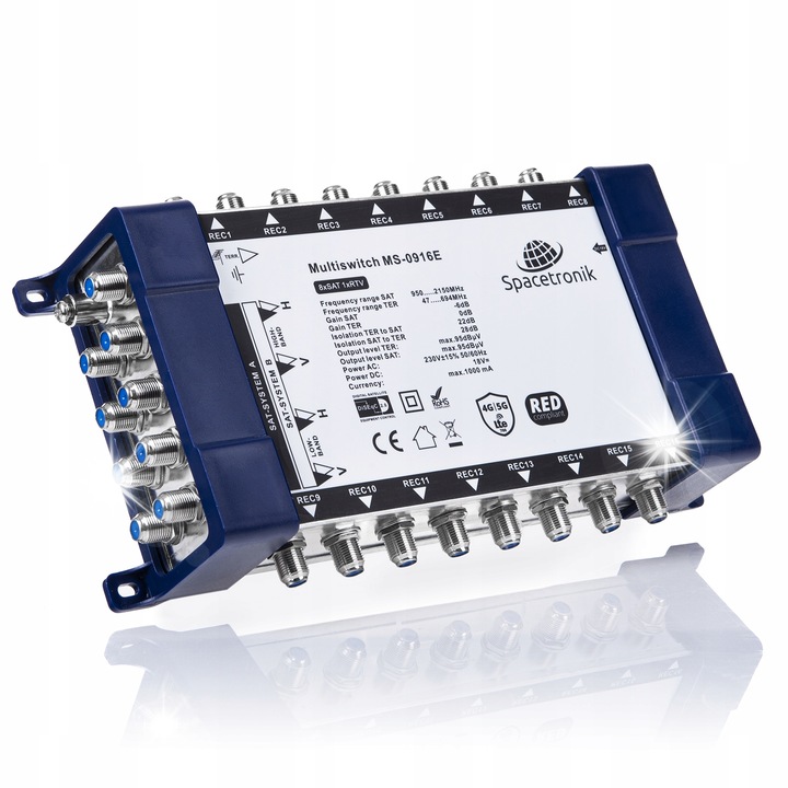 Мултиключ 9/16 Spacetronik, 8 SAT входа, 1 TER вход, 16 изхода, 950-2150MHz, 47-694MHz