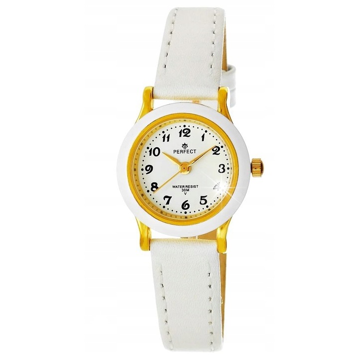 Комуникационен часовник за деца Perfect LP195-02, кварцов механизъм, стоманен корпус, бял цвят, размери 24x18x7,5мм