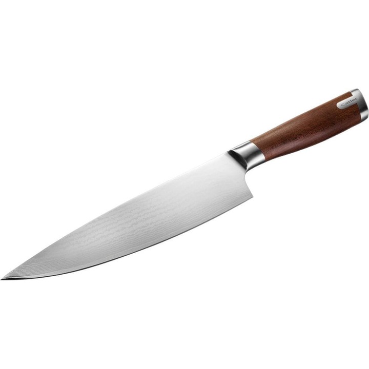 Catler konyhakés, japán, 203mm, damaszkuszi acél, Kebony fa nyél