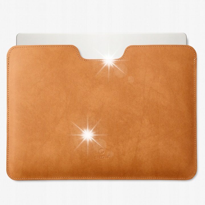 Baltan valódi bőr tok MacBook Air 13 M4-hez, barna, minimalista design, fejlett védelem