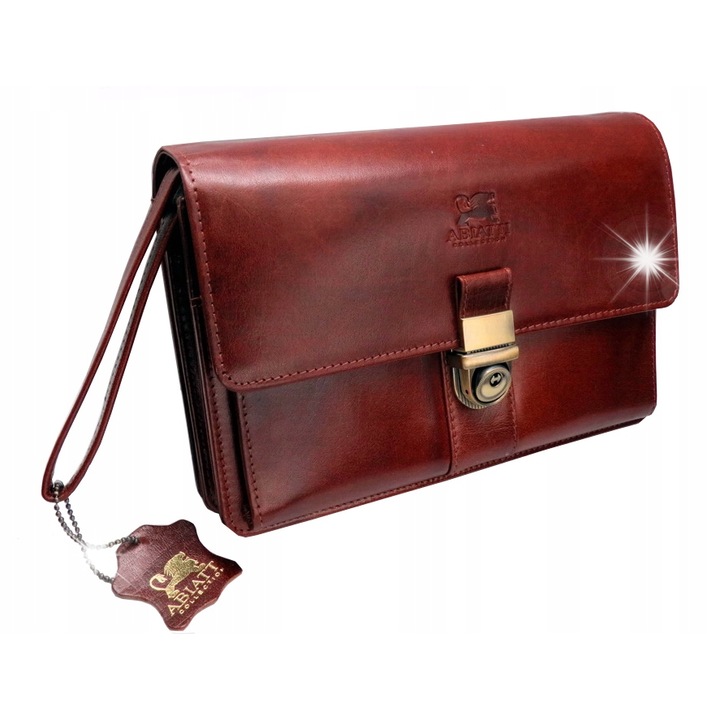 Férfi táska ABIATTI Collection Giorgio, természetes bőr, barna