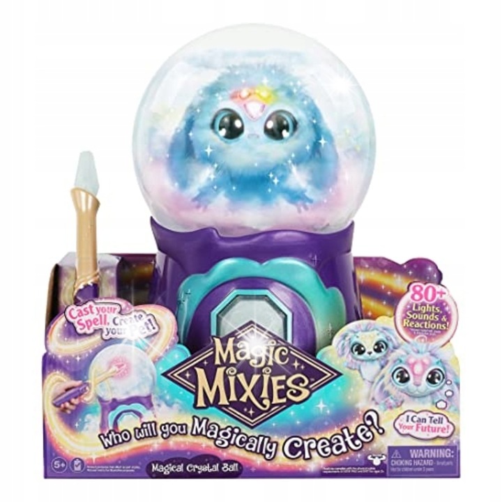 Магическа топка Magic Mixies, интерактивна, 60+ звука, синя, 7.9x12.6x15.4см