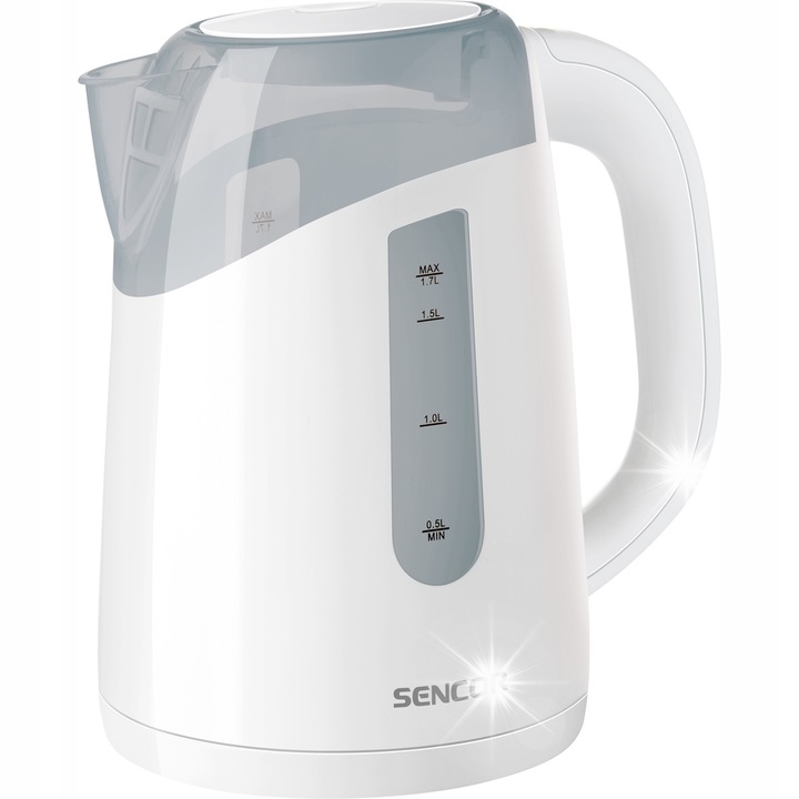 Fierbator electric Sencor 1,7L, 2200W, sticla, negru, cu filtru si iluminare LED