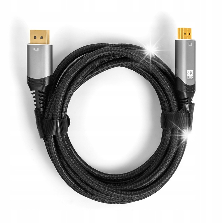 Кабел DisplayPort към HDMI 8K, Spacetronik, 2м, 30Hz, алуминий
