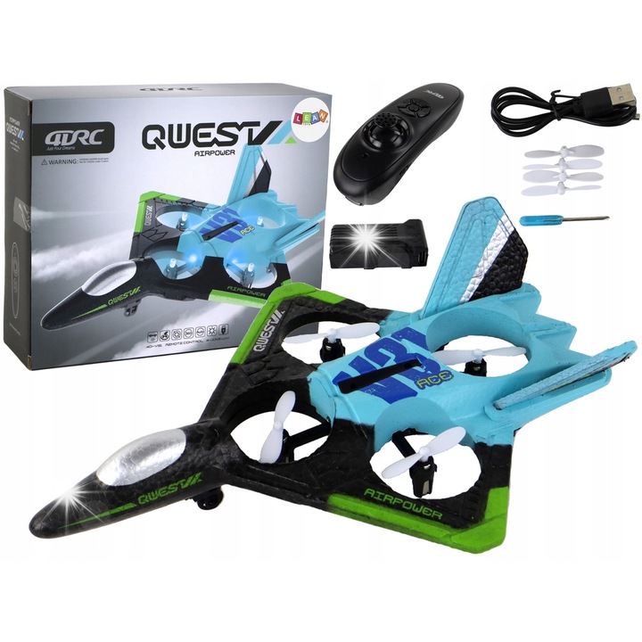 Avion R/C LEAN Toys, többszínű, 24x6x18cm, távirányítós készlet