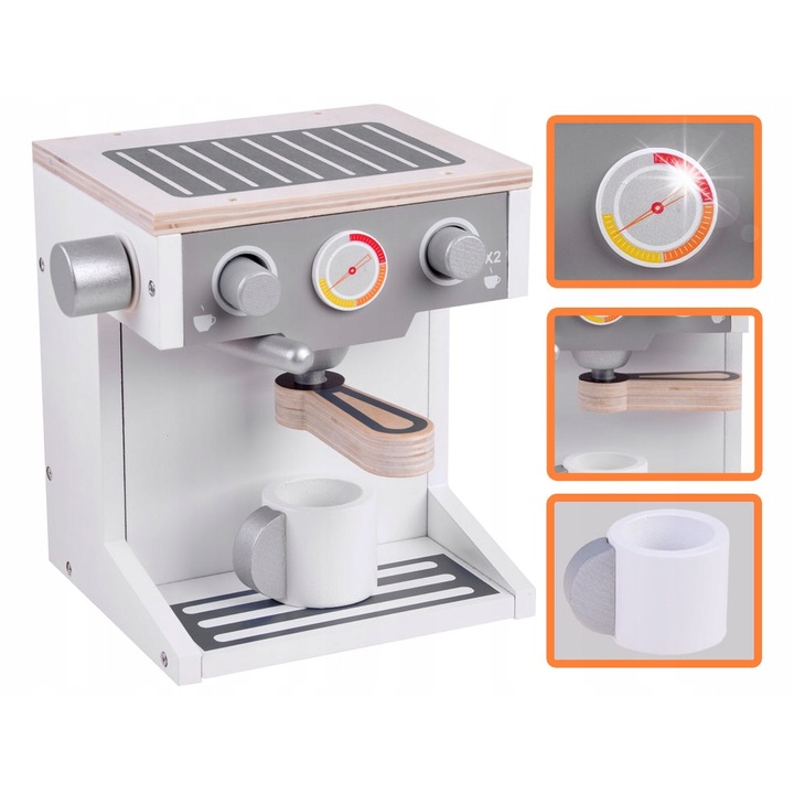 Fajáték kávéfőző szett, 18x17x14cm, 3+ éves gyermekeknek, többszínű