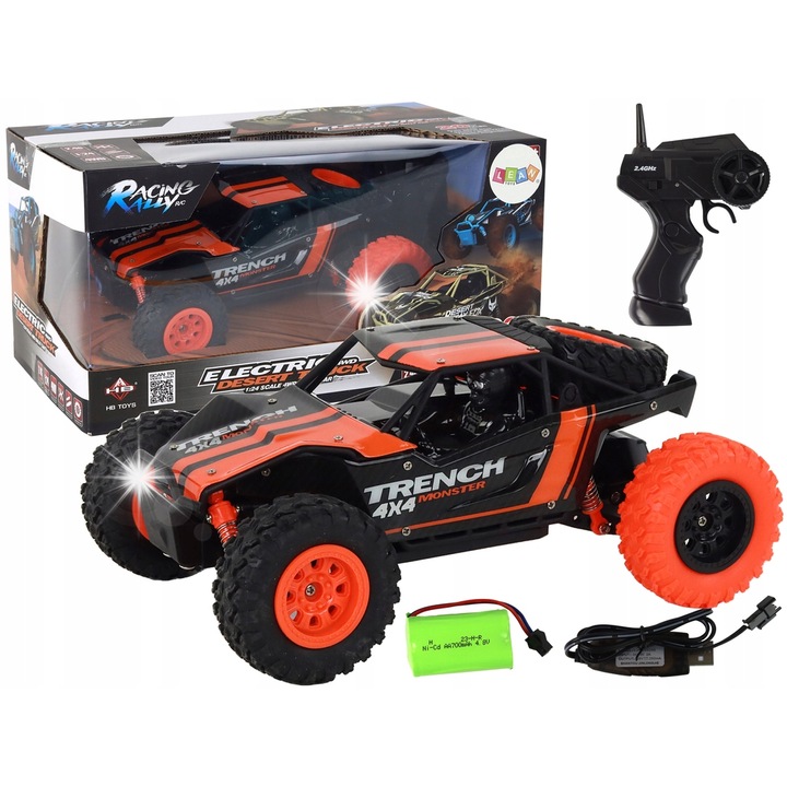 Офроуд кола, LEAN Toys, 1:24, оранжева, 21,5x14x10см, за деца над 6 години