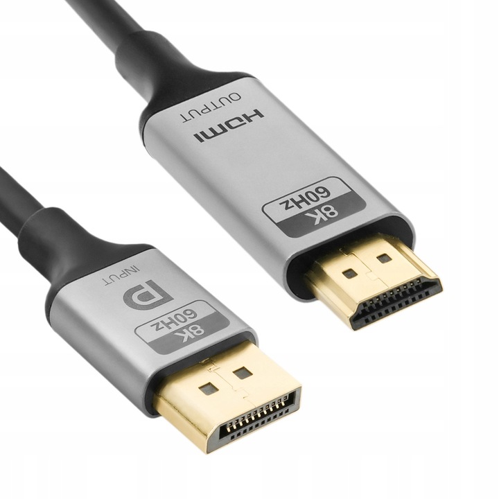 Spacetronik DP-HDMI kábel 8K 60Hz, 2m, fém, egyirányú