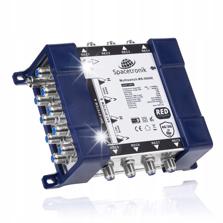 Мултиключ 9/8 Spacetronik E-Series, 8 SAT входа, 1 TER вход, 8 изхода, 950-2150MHz, 47-694MHz