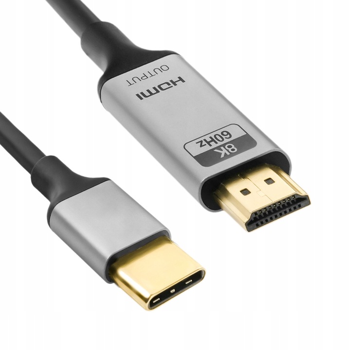 Cablu USB-C la HDMI 8K, Spacetronik, 3m, metalic, unidirectional