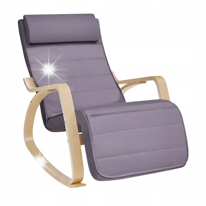 Spacetronik SPC-RIVA-01 relaxációs fotel nappaliba, szürke, 84x55x121,5cm, állítható lábtartóval