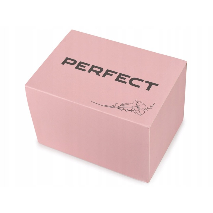 Ceas Dama Perfect F374-03, mecanism quartz, bratara metalica, culoare aurie, dimensiuni 34x7mm, set cu cutie originala