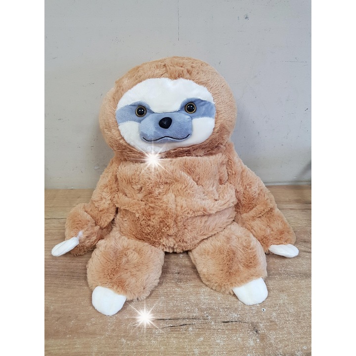 Плюшена играчка ленивец ODOXIA, 53x32cm, 2.1kg, за деца, помощ при аутизъм и ADHD