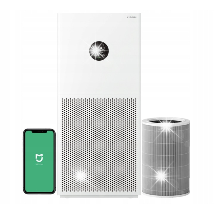Purificator de aer Xiaomi Smart Air Purifier 4 Lite, 3 moduri, filtru HEPA, alb, 24x24x53,4cm, set complet