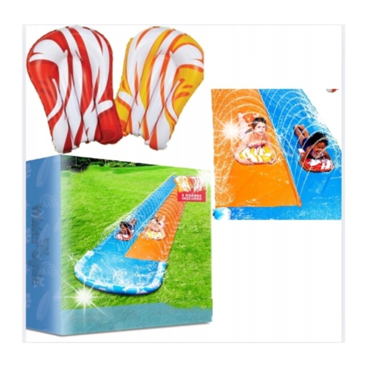 Детски тобоган Joyin 3в1, 685x157,48см, 2 дъски, синьо-жълт