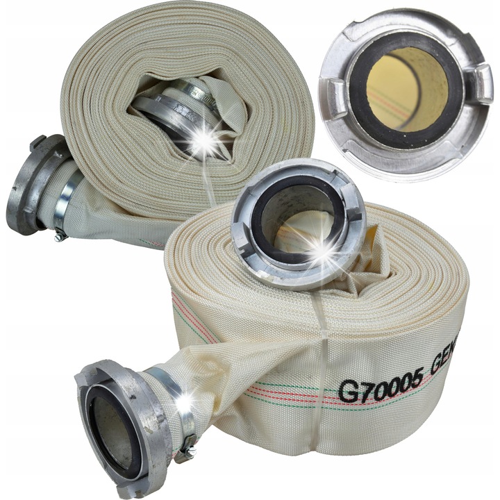 Маркуч за помпа 3", 20м, бял, 8 бара, комплект с 2 конектора