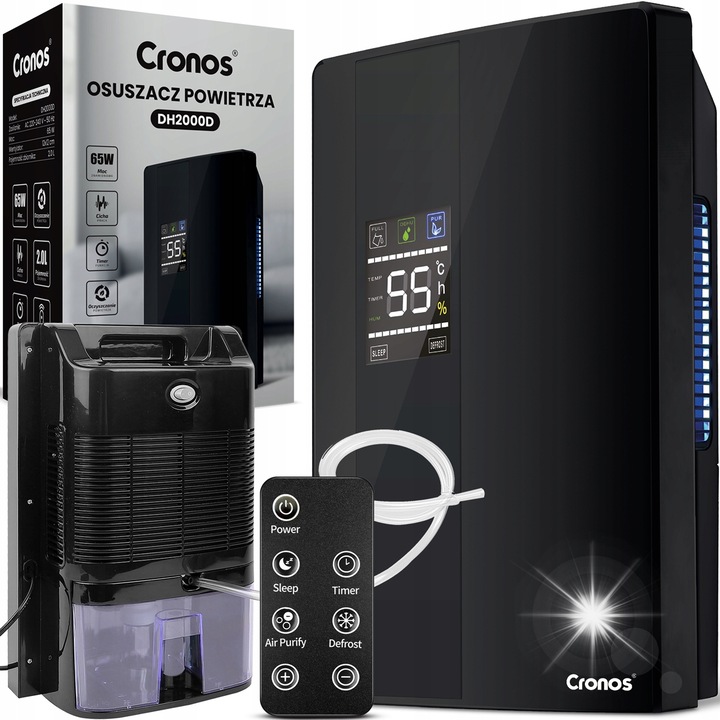 Párátlanító Cronos 2L 65W, kijelzővel, távirányítóval, kompakt, 245x137x375mm