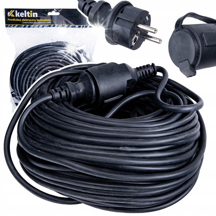 Удължител Keltin 30м 3x2,5мм IP44, черен