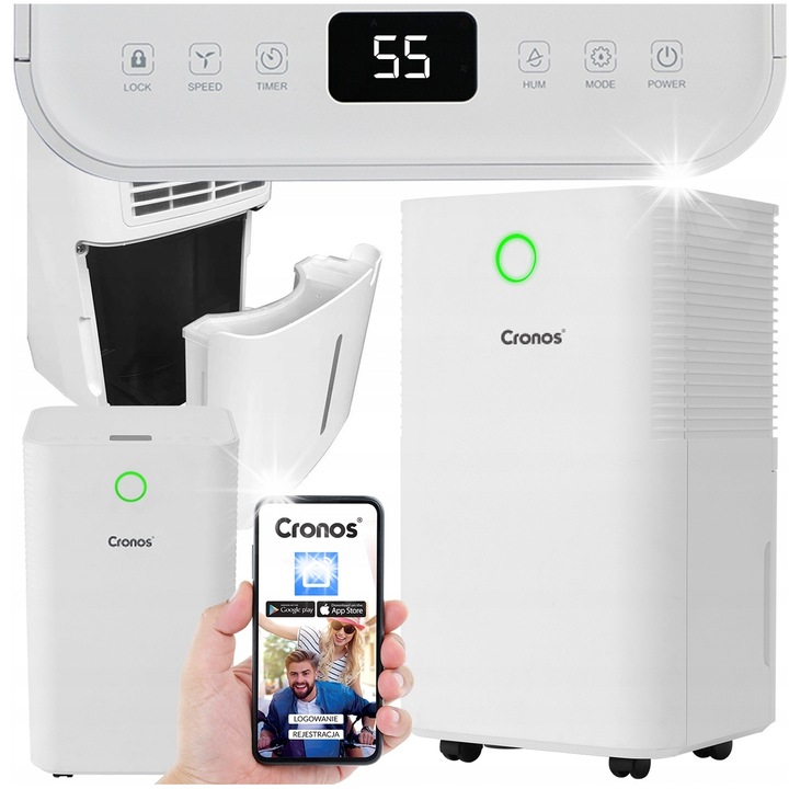 Párátlanító Cronos 12L, WiFi, időzítő, 445x250x220mm, fehér