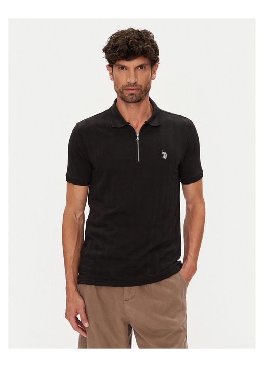 Tricou barbati U.S. Polo Assn., negru, din bumbac 100%