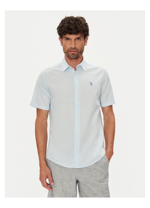 Camasa barbati U.S. Polo Assn., alb, Albastru