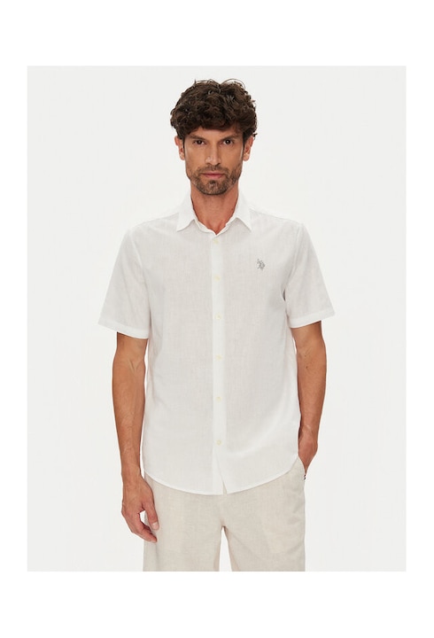 Camasa barbati U.S. Polo Assn., alb, Alb