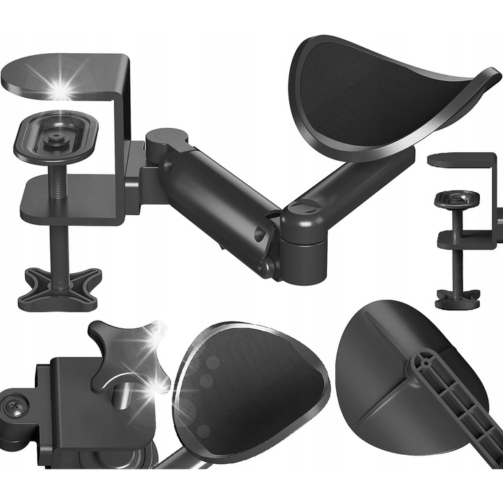 Bontec ergonómikus lábtartó, állítható 43 cm, forgatható, irodai, fekete színű