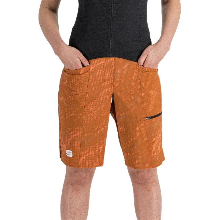 Pantaloni scurti ciclism dama Sportful Cliff Giara-Portocaliu-S