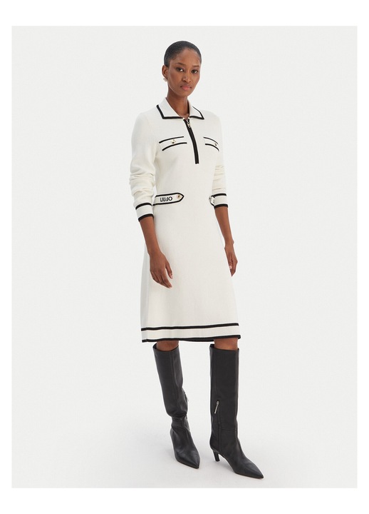 Rochie tricotata, de dama Liu Jo, ecru, L INTL