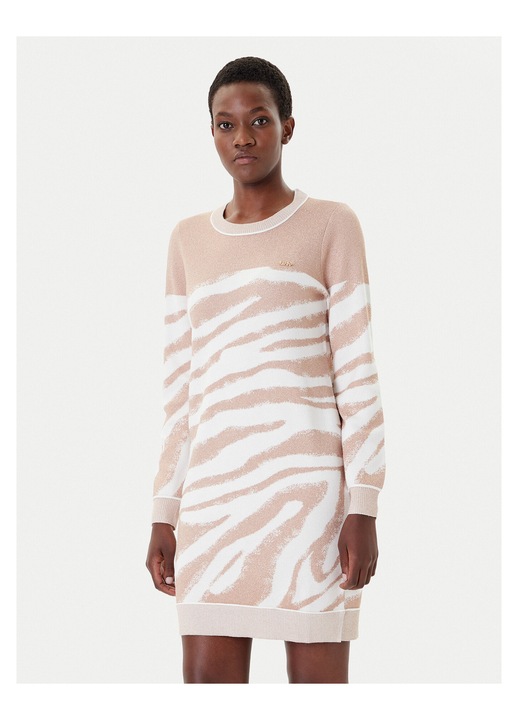 Rochie Liu Jo, tricotata, 64% viscoza, 28% poliamida, bej, M INTL