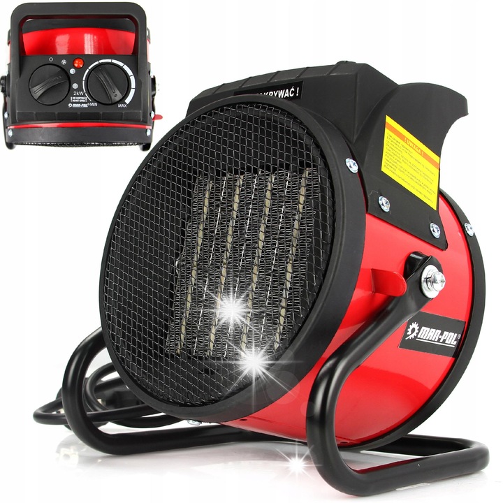 Mar-Pol M80901 elektromos hősugárzó, 2000W, 158m/h, termosztát, kompakt