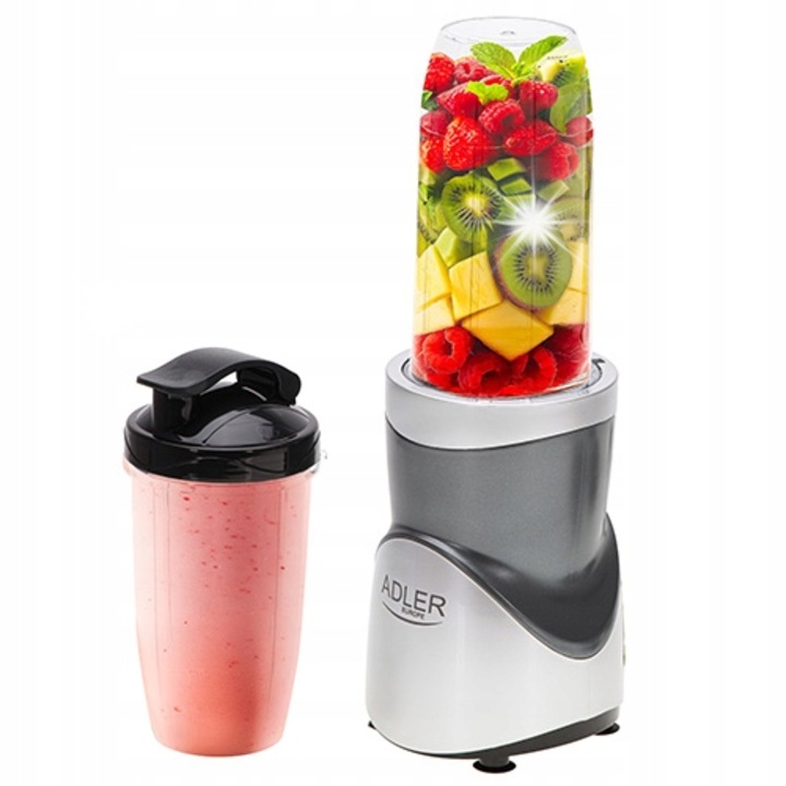 Пасатор за смути Adler AD 4084, 1200W, 3 бутилки, елегантен дизайн, функция за натрошаване на лед