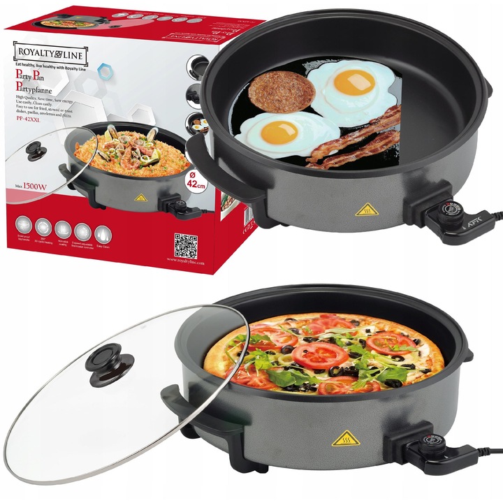 Royalty Line XXL elektromos serpenyő, tapadásmentes, 42cm, 1500W