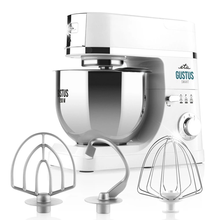 Robot de bucatarie ETA Gustus Smart IV, 1200 W, 5.5l, alb, 3 accesorii