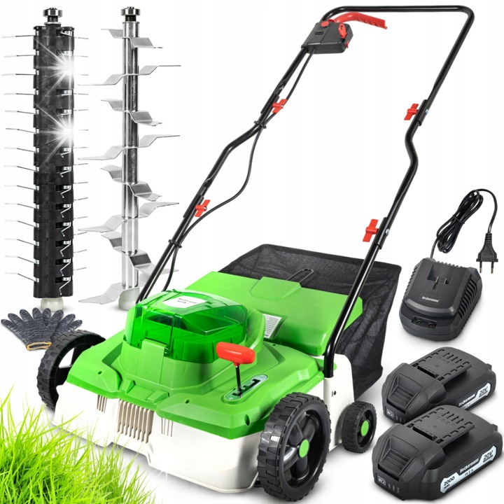 Скарификатор аератор 2в1 Heckermann AMWA40, 480W, 36см, акумулатор 40V