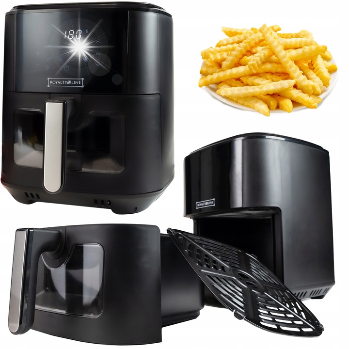 Royalty Line 1500W 6,5L olaj nélküli fritőz, elegáns fekete design