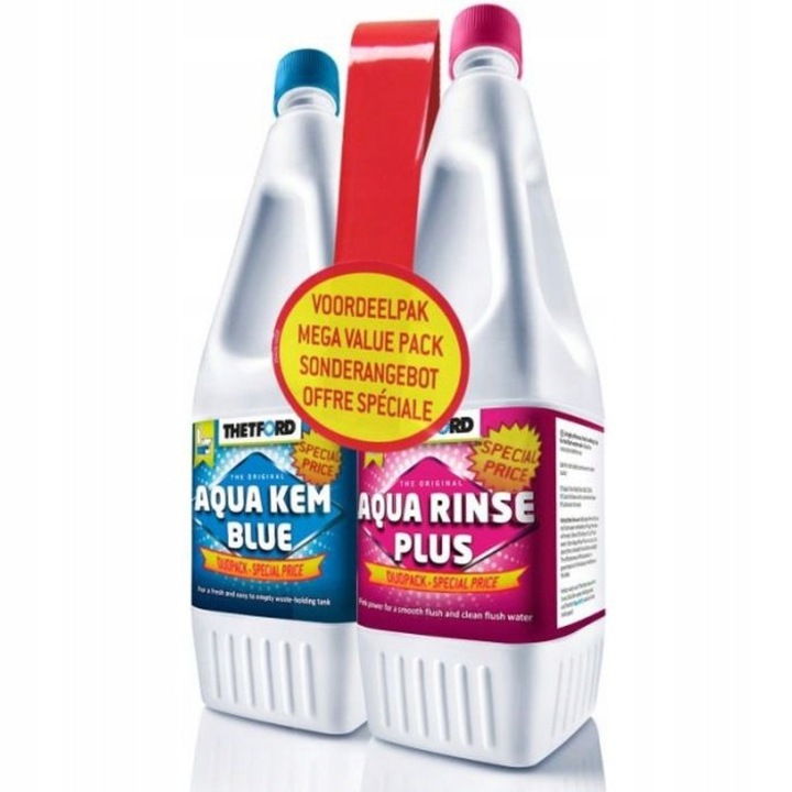 Set produse pentru toalete chimice Thetford, Aqua Kem Blue 2L + Aqua Rinse Plus 1.5L, multicolor