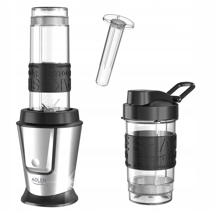 Blender vertical Severin SM 3771, 600W, 2 lame din inox, argintiu-negru, 390mm