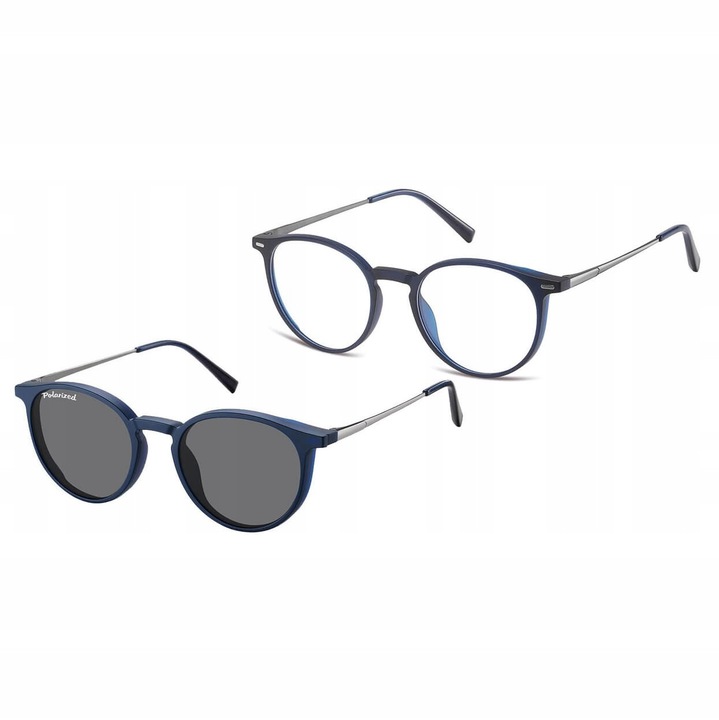Ochelari corectie si soare 2 in 1 Sunoptic CLIP-TRC-195C-1, polarizati, bleumarin 49x19x145mm