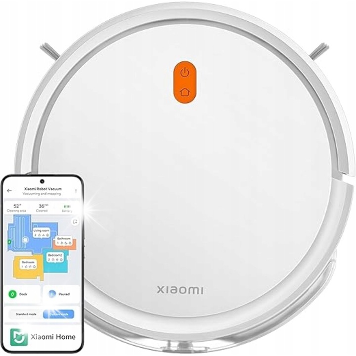 Робот прахосмукачка Xiaomi Mi Robot Vacuum E5, моп, черна, 110 мин автономност