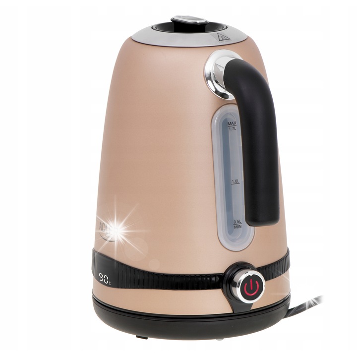 Fierbator electric CASO WK2200, 1,7L, 2200W, inox, negru