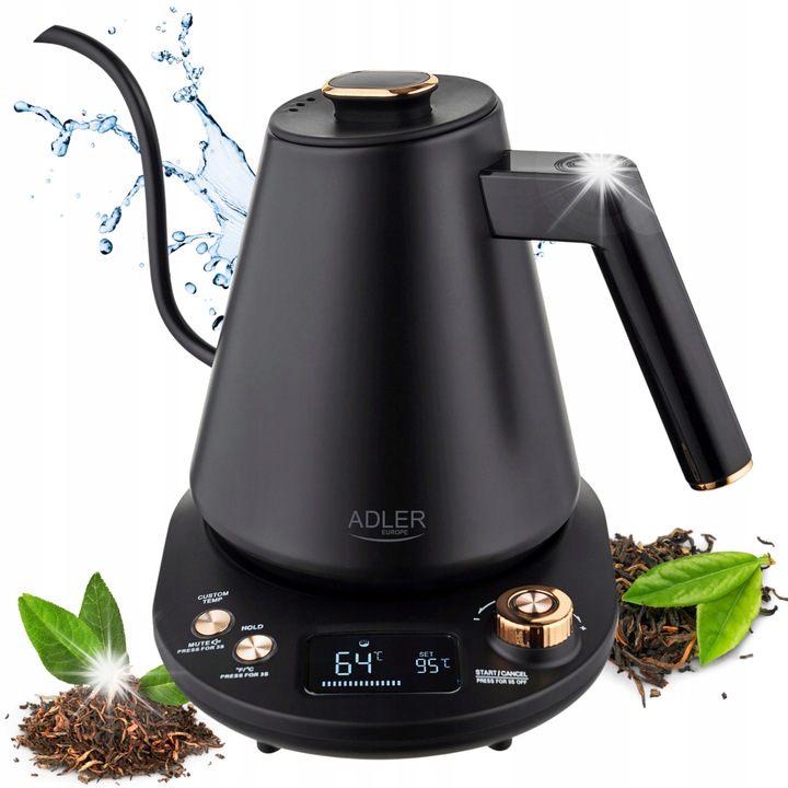 Fierbator electric fara fir ETA, 1,7L, 2200W, functie KEEP WARM, negru-argintiu, set complet
