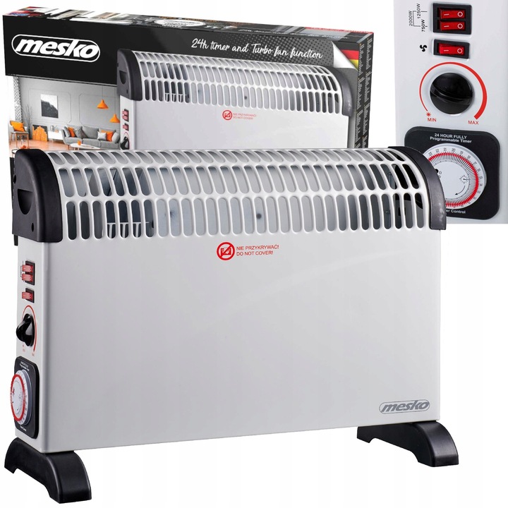 Електрически конвектор Mesko, 2000W, таймер, 53,5x20x38,5см
