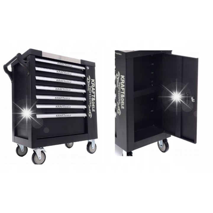 Szerszámkocsi, 7 fiókos, 72x77x46cm, Kraft&Dele